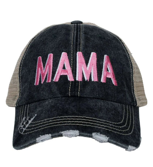 Trucker Hat | Pink Distressed Mama