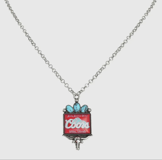 Western Longhorn Coors Pendant Necklace