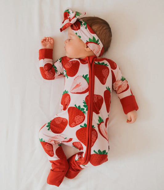 Bamboo Baby Zip Romper | Berry Sweet