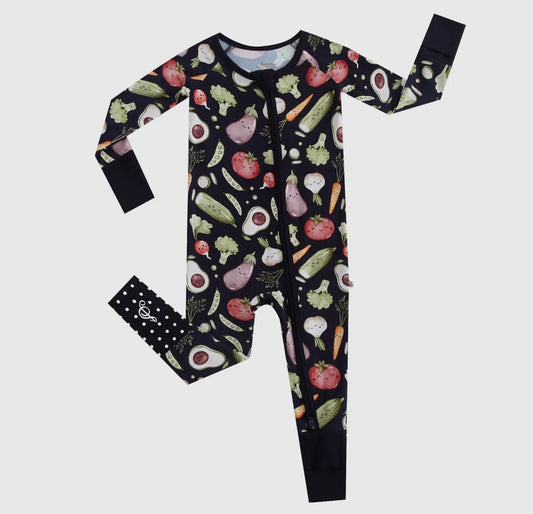 Bamboo Baby Zip Romper | Love You Veggie Much