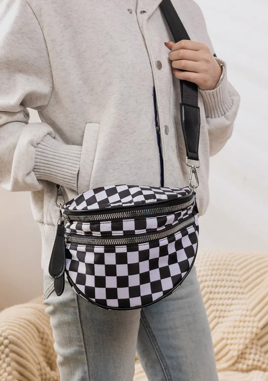 Double Zip Crescent Sling Bum Bag